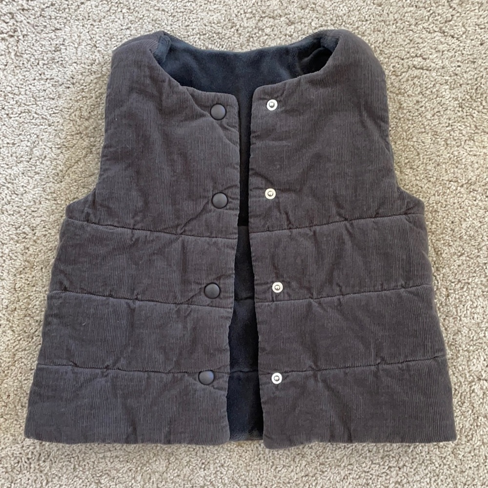 Zara Kids Reversible Vest Corduroy Velour